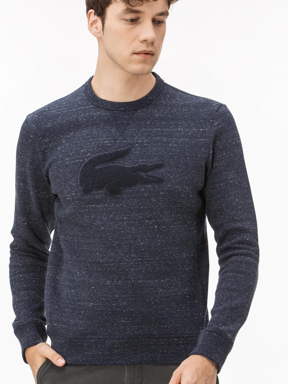 Lacoste Crew Cotton Fleece Sweatshirt Logo Medium